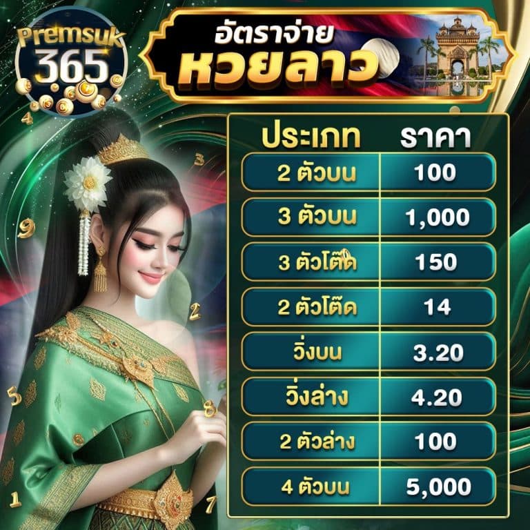 อัตราจ่ายหวยลาว Premsuk365